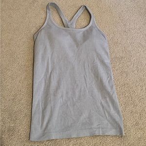 Lululemon ebb to street tank in blue linen size 6